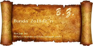 Bunda Zoltán névjegykártya