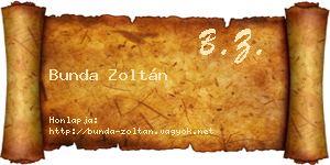 Bunda Zoltán névjegykártya